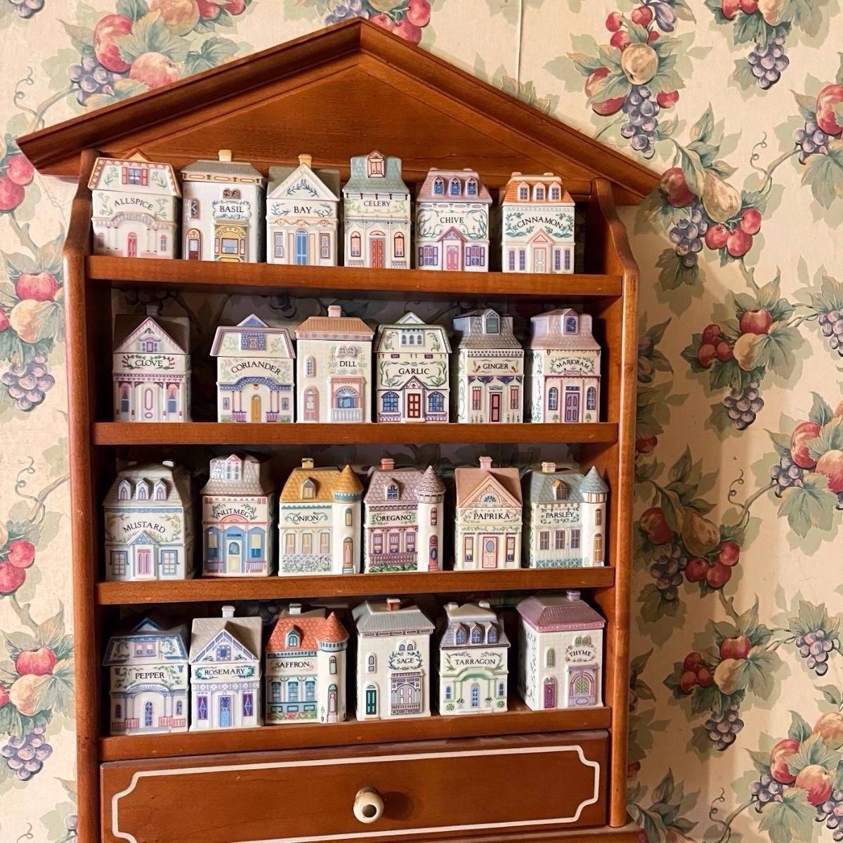 VINTAGE 1989 LENOX Spice Village Complete Set 24 Handcrafted Fine Porcelain MINT