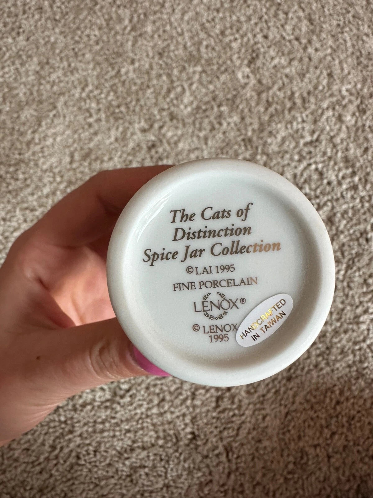 Complete Authentic 1995 Lenox Cats of Distinction Spice Jar Set with Rack