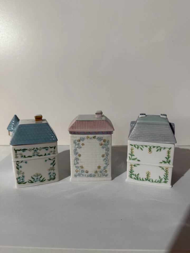 Vintage 1989 Lenox Spice Village Spice Jar Complete Set Of 24 Houses With Rack